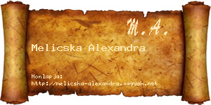 Melicska Alexandra névjegykártya